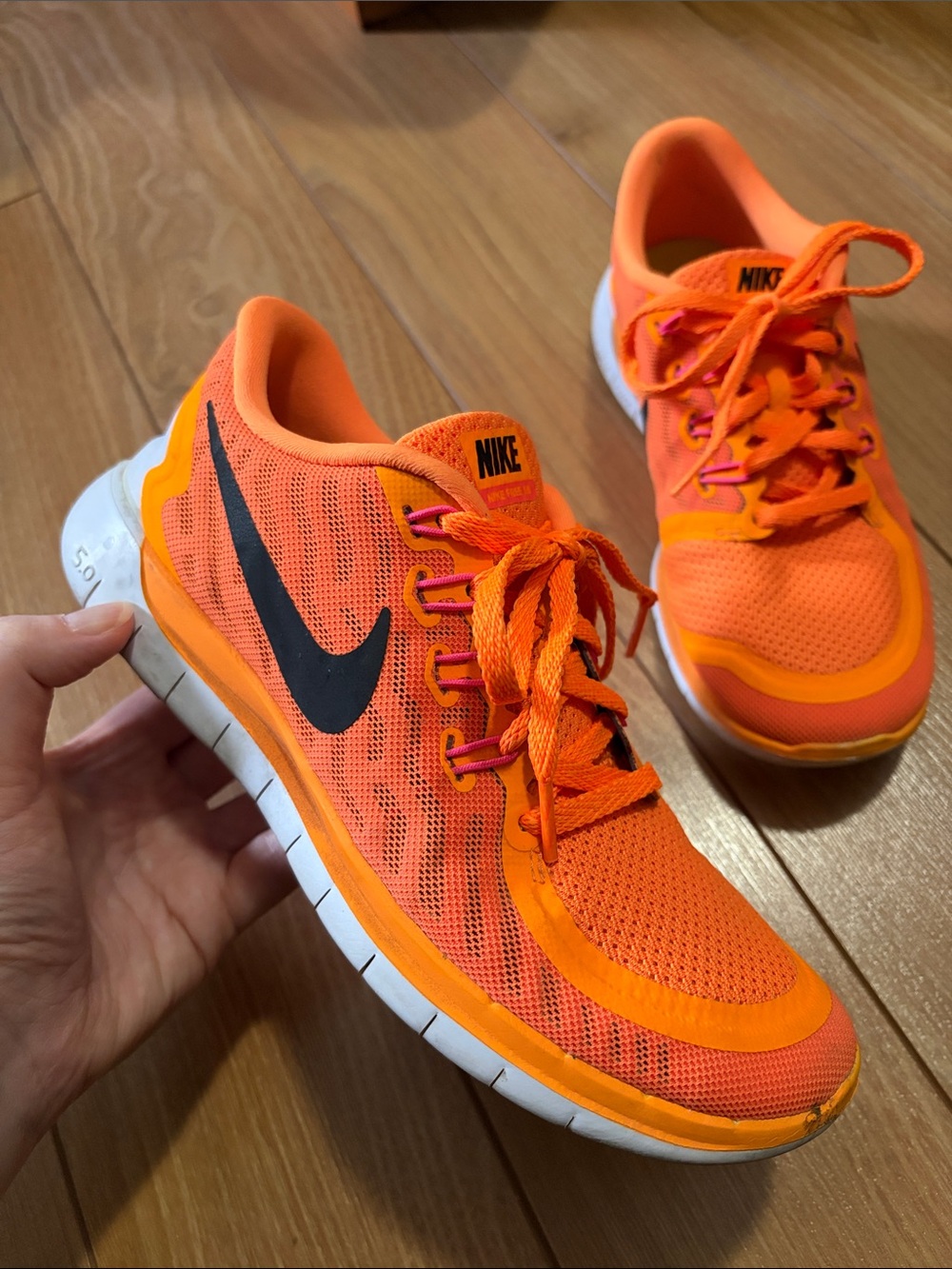 Nike Kids Orange & Black Lightweight Sneakers